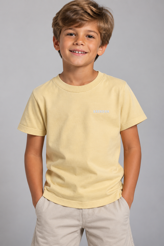 CAMISETA MAS KIDS 100 ALGODAO BRENDON AMARELO MANTEIGA