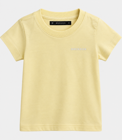 CAMISETA MAS KIDS 100 ALGODAO BRENDON AMARELO MANTEIGA