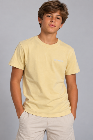 CAMISETA MAS KIDS 100 ALGODAO BRENDON AMARELO MANTEIGA