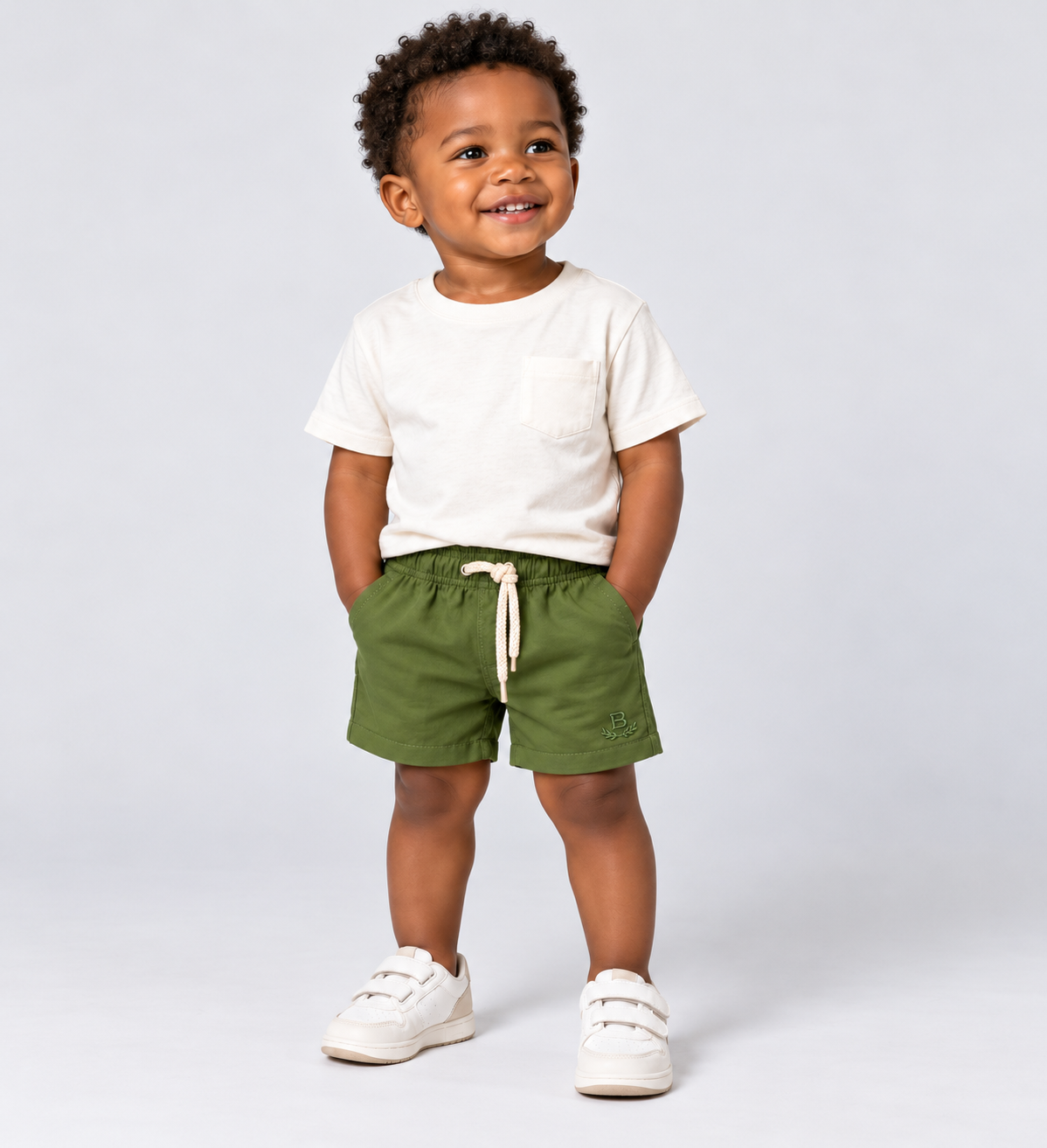 BERMUDA MAS KIDS ALFA VISCOSE BRENDON MILITAR