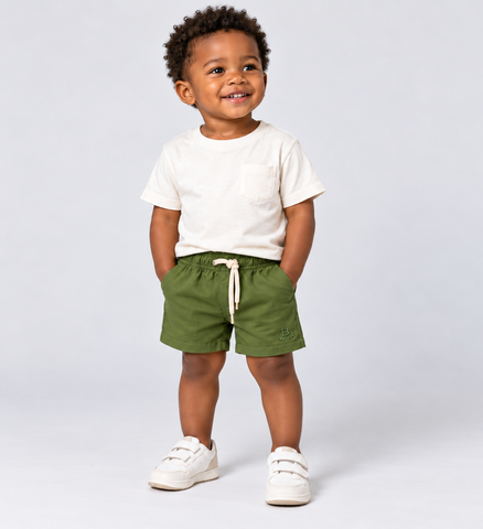 BERMUDA MAS KIDS ALFA VISCOSE BRENDON MILITAR