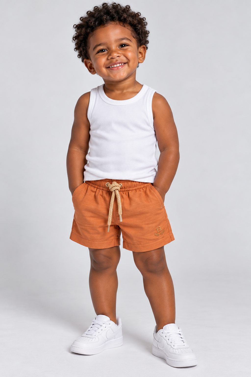 BERMUDA MAS KIDS ALFA VISCOSE BRENDON BEGE ESCURO