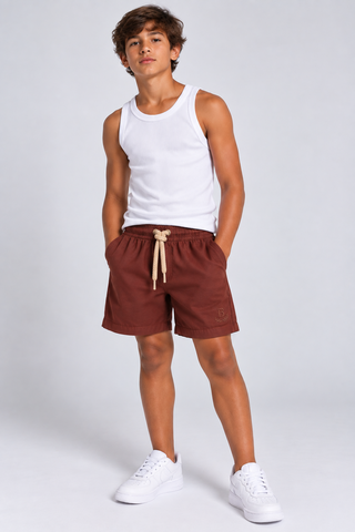 BERMUDA MAS KIDS ALFA VISCOSE BRENDON MARROM ESCURO