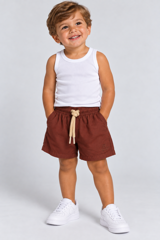 BERMUDA MAS KIDS ALFA VISCOSE BRENDON MARROM ESCURO