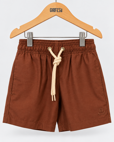 BERMUDA MAS KIDS ALFA VISCOSE BRENDON MARROM ESCURO