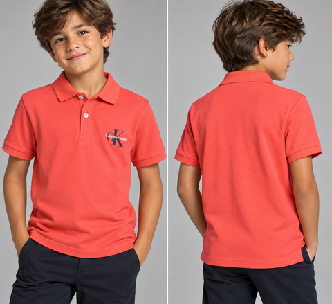 POLO CKJ KIDS MAS MC LOGO RE ISSUE PEITO PAPAIA
