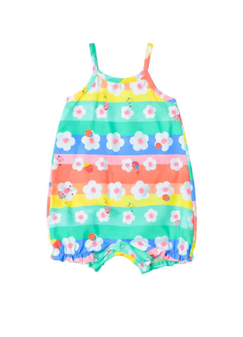 PIMPAO FEM BASIQUINHO FUN FLORES AZUL/LARANJA