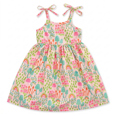 VESTIDO FEM BASIQUINHO FUN ARCO IRIS LARANJA BEBE