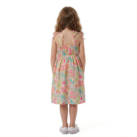VESTIDO FEM BASIQUINHO FUN ARCO IRIS LARANJA BEBE