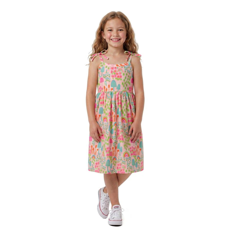 VESTIDO FEM BASIQUINHO FUN ARCO IRIS LARANJA BEBE