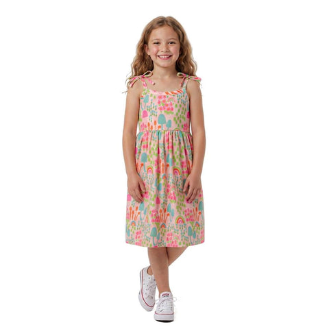 VESTIDO FEM BASIQUINHO FUN ARCO IRIS LARANJA BEBE
