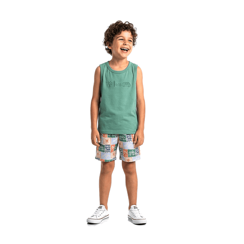 CONJUNTO MAS PRANCHA DE SURF ALPHABETO OLIVA/OFF WHITE