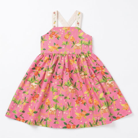 VESTIDO PE DE FRUTA ALPHABETO ROSA