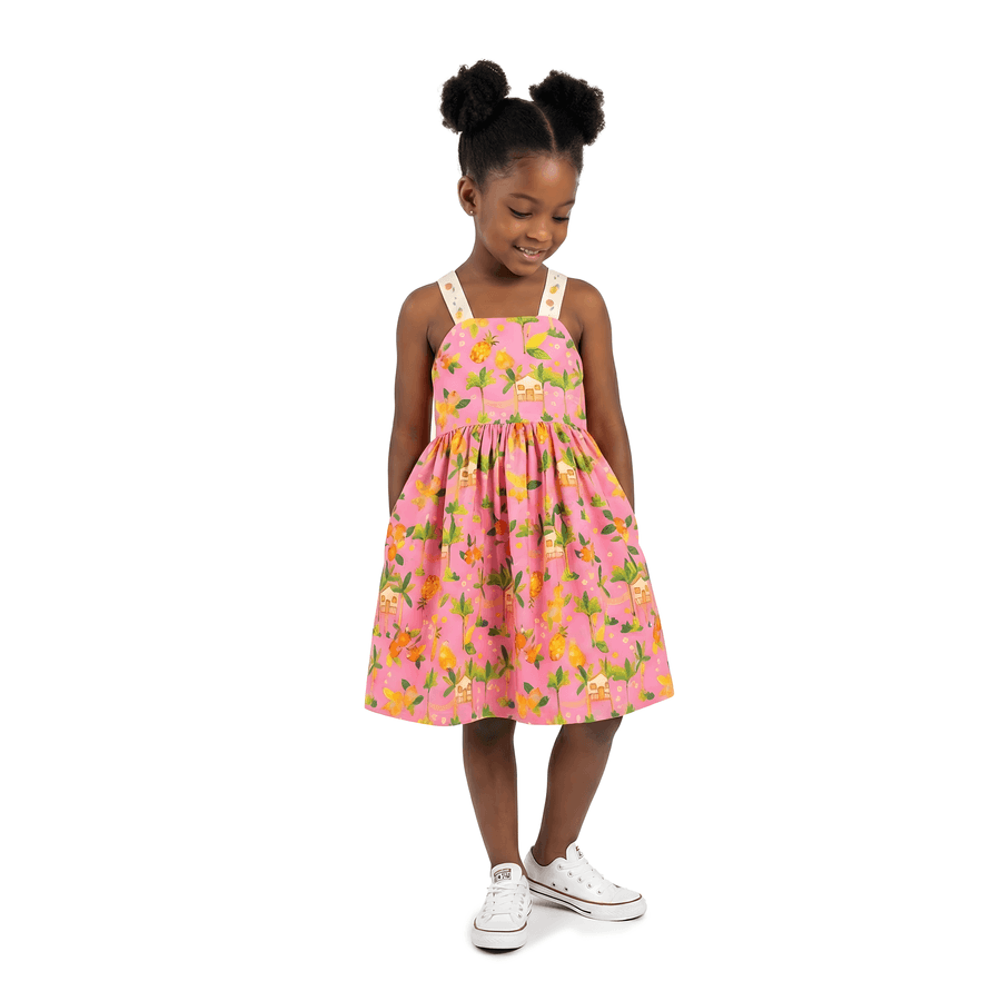 VESTIDO PE DE FRUTA ALPHABETO ROSA