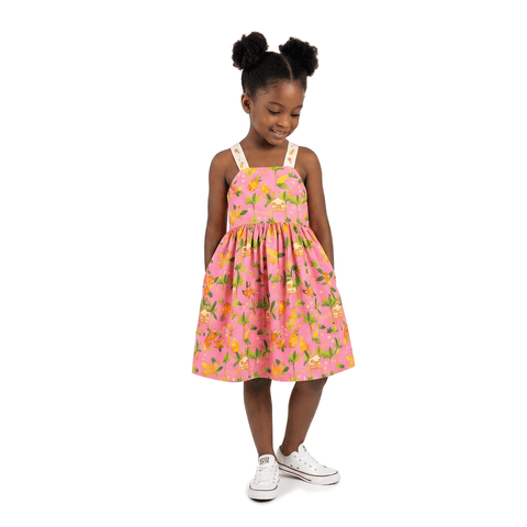 VESTIDO PE DE FRUTA ALPHABETO ROSA