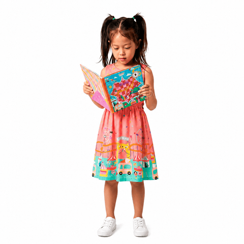 VESTIDO E LIVRO DIA DAS CRIANCAS ALPHAB MANGABA