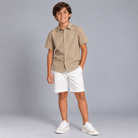 CONJ MAS CAMISA MC POPEL E BER SARJA EST SISAL/OFF WHITE