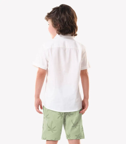 CONJ MAS CAMISA MC E BER SARJA COQUEIROS OFF WHITE/ERVA