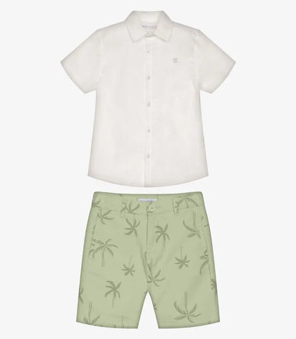 CONJ MAS CAMISA MC E BER SARJA COQUEIROS OFF WHITE/ERVA