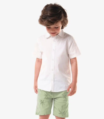 CONJ MAS CAMISA MC E BER SARJA COQUEIROS OFF WHITE/ERVA