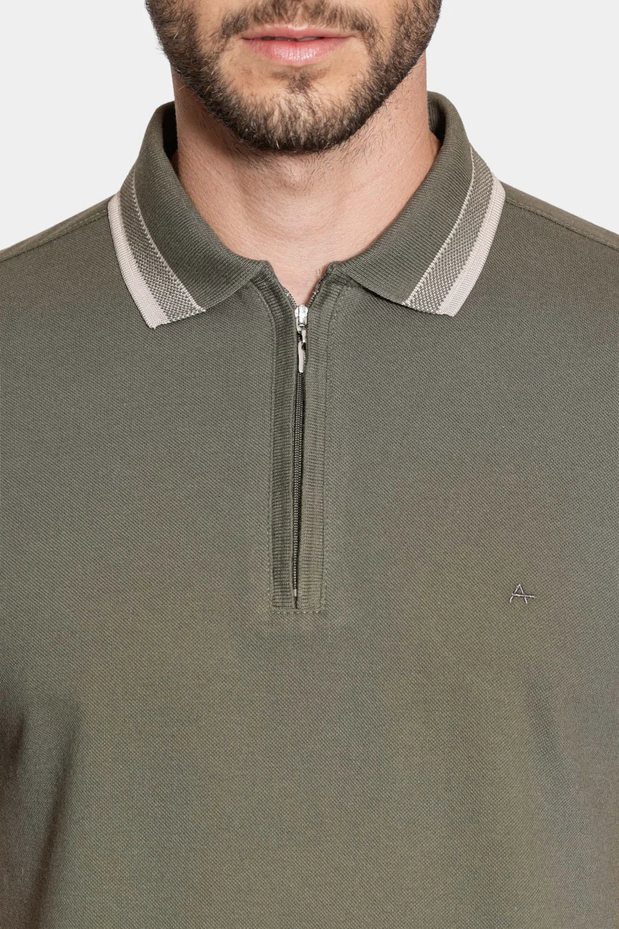POLO MAS MC PIQUET ZIPER ARAMIS MILITAR