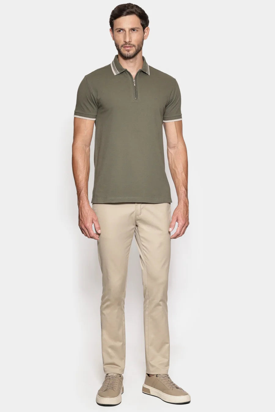 POLO MAS MC PIQUET ZIPER ARAMIS MILITAR