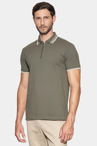 POLO MAS MC PIQUET ZIPER ARAMIS MILITAR