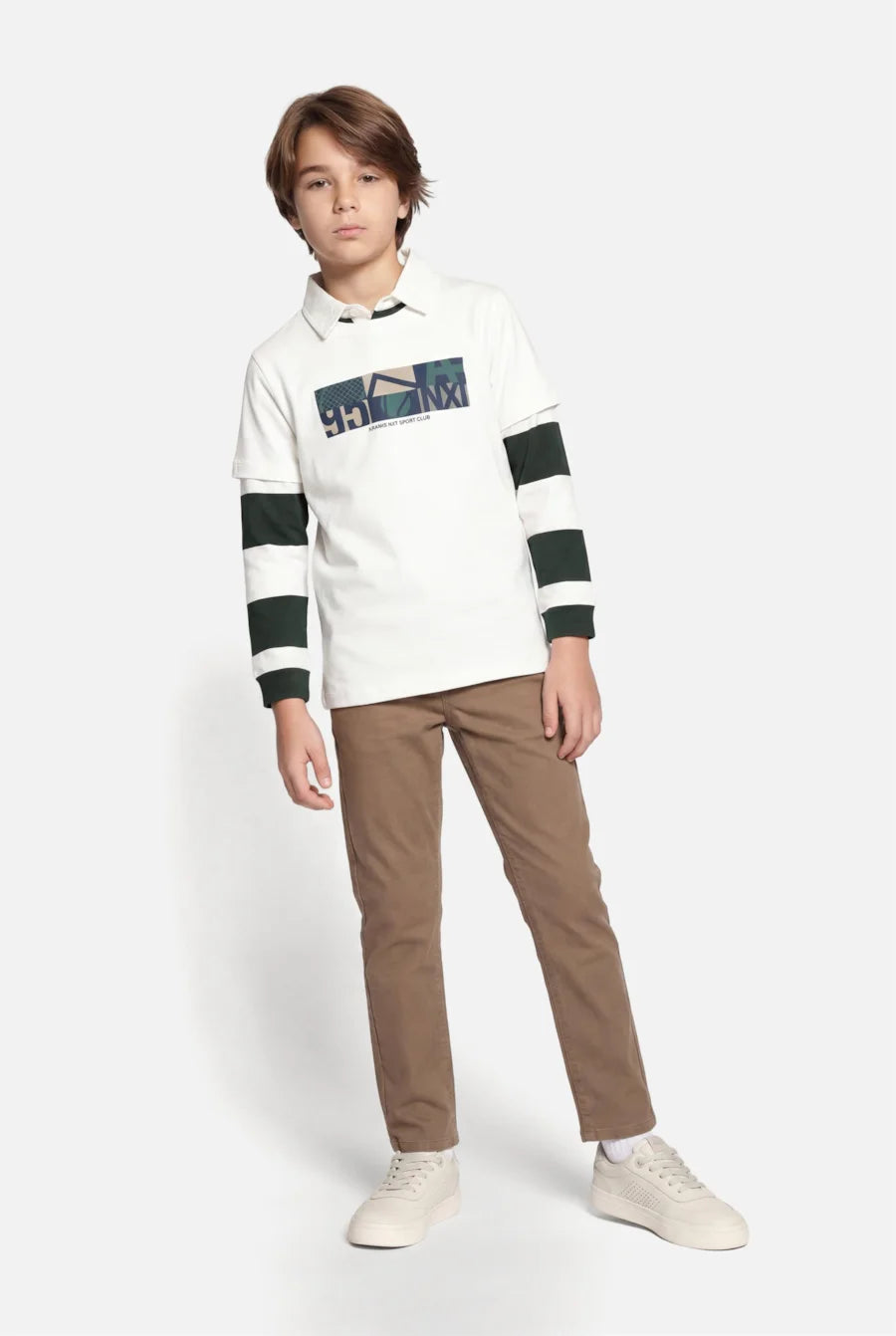 CAMISETA MC INF EST TENNIS GEO ARAMIS OFF WHITE