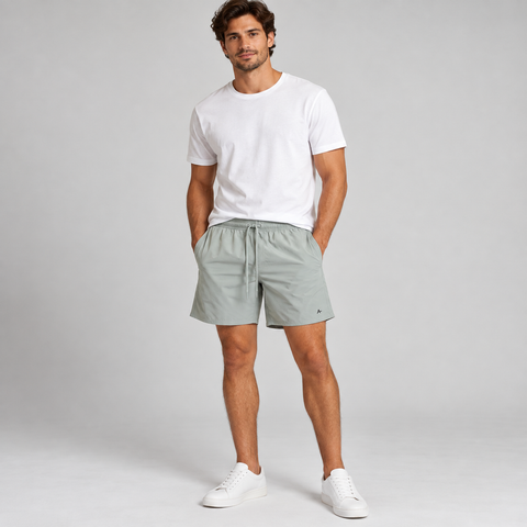 SHORTS DE ELASTICO BASICO COLOR ARAMIS AGAVE