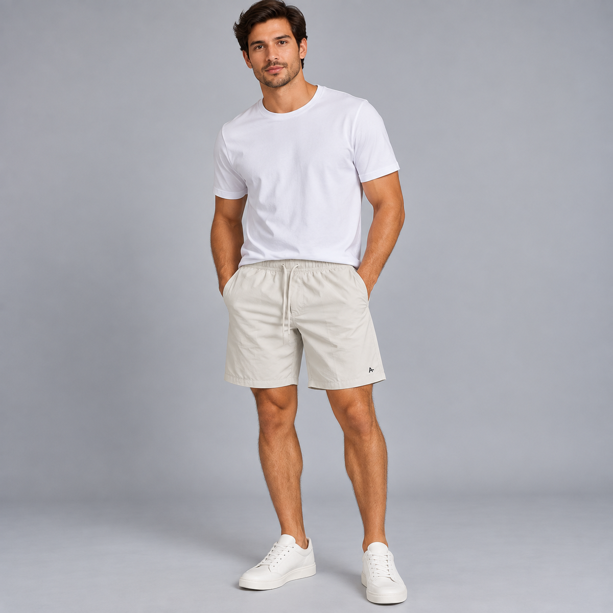 SHORTS DE ELASTICO BASICO COLOR ARAMIS CERAMICA
