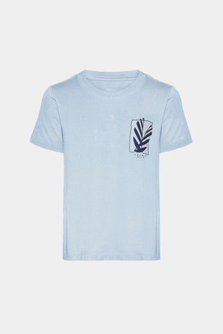 CAMISETA MC KIDS EST FOLHA GEOMETRICA AZUL CLARO