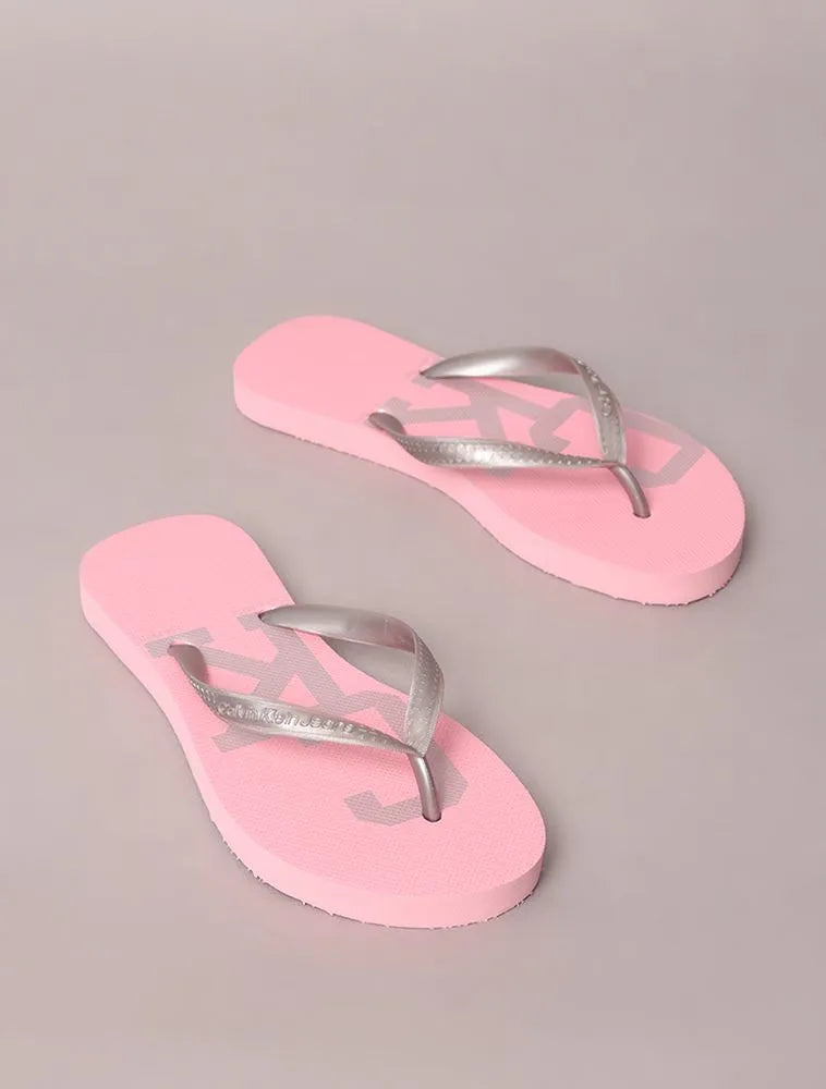 CHINELO CKJ KIDS FEM OVER LOGO CK COLLEG ROSA CLARO