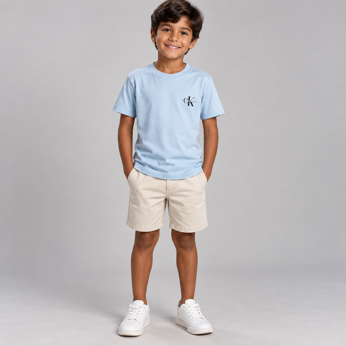 CAMISETA CKJ KIDS MAS MC REISSUE PEITO AZUL BEBE
