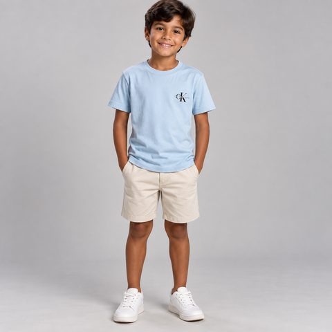 CAMISETA CKJ KIDS MAS MC REISSUE PEITO AZUL BEBE