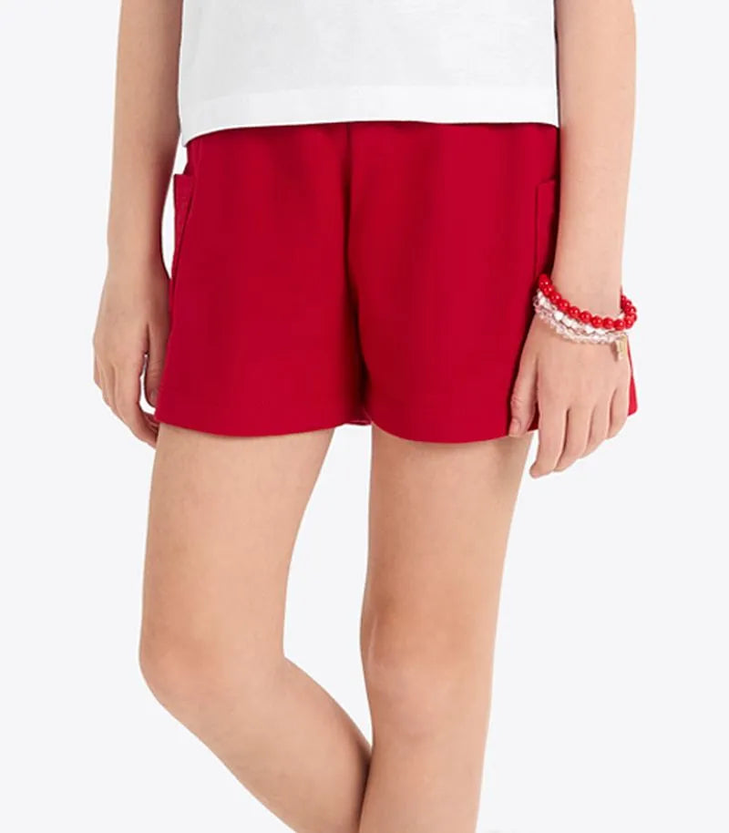 CONJ FEM BL CEREJA BORD LANT E SHORT MLT BRANCO/VERMELHO