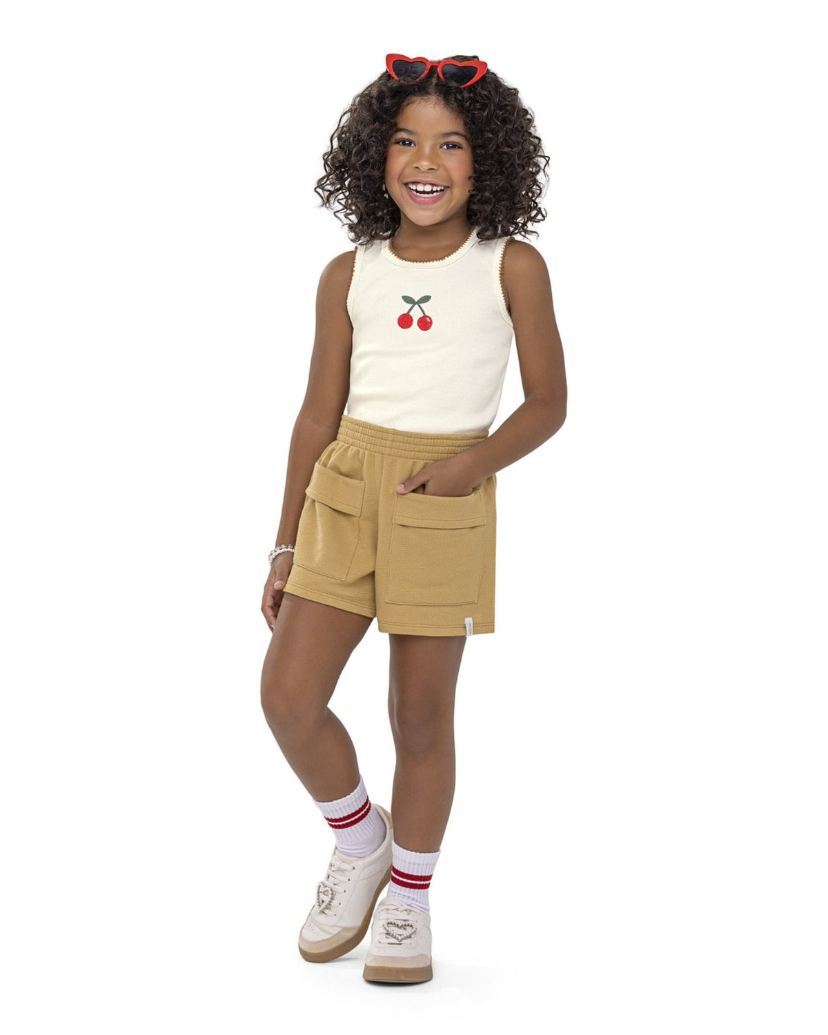 CONJ FEM REG RIB CEREJA E SHORT MLT TEXT OFF WHITE