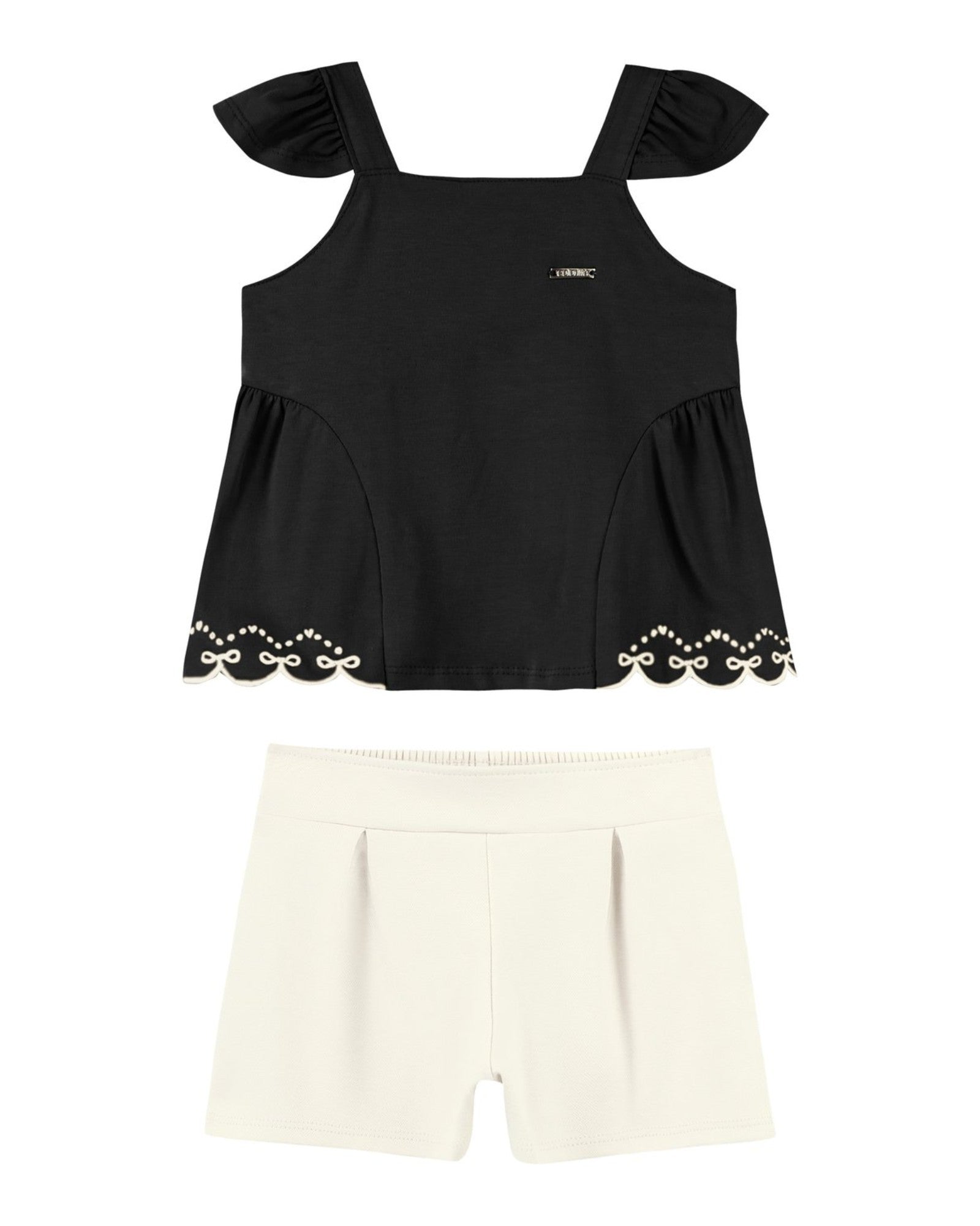 CONJ FEM REG BORD BARRA E SHORT P ROMA PRETO