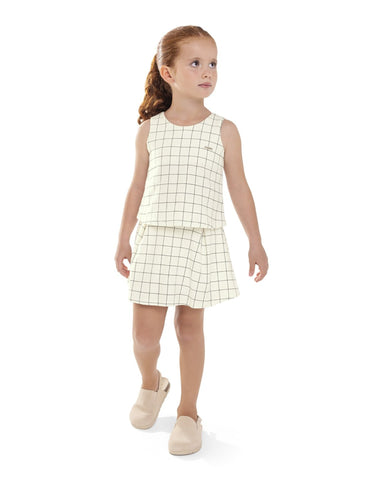 CONJ FEM REG E SAIA SARJADA LIQUID XAD OFF WHITE