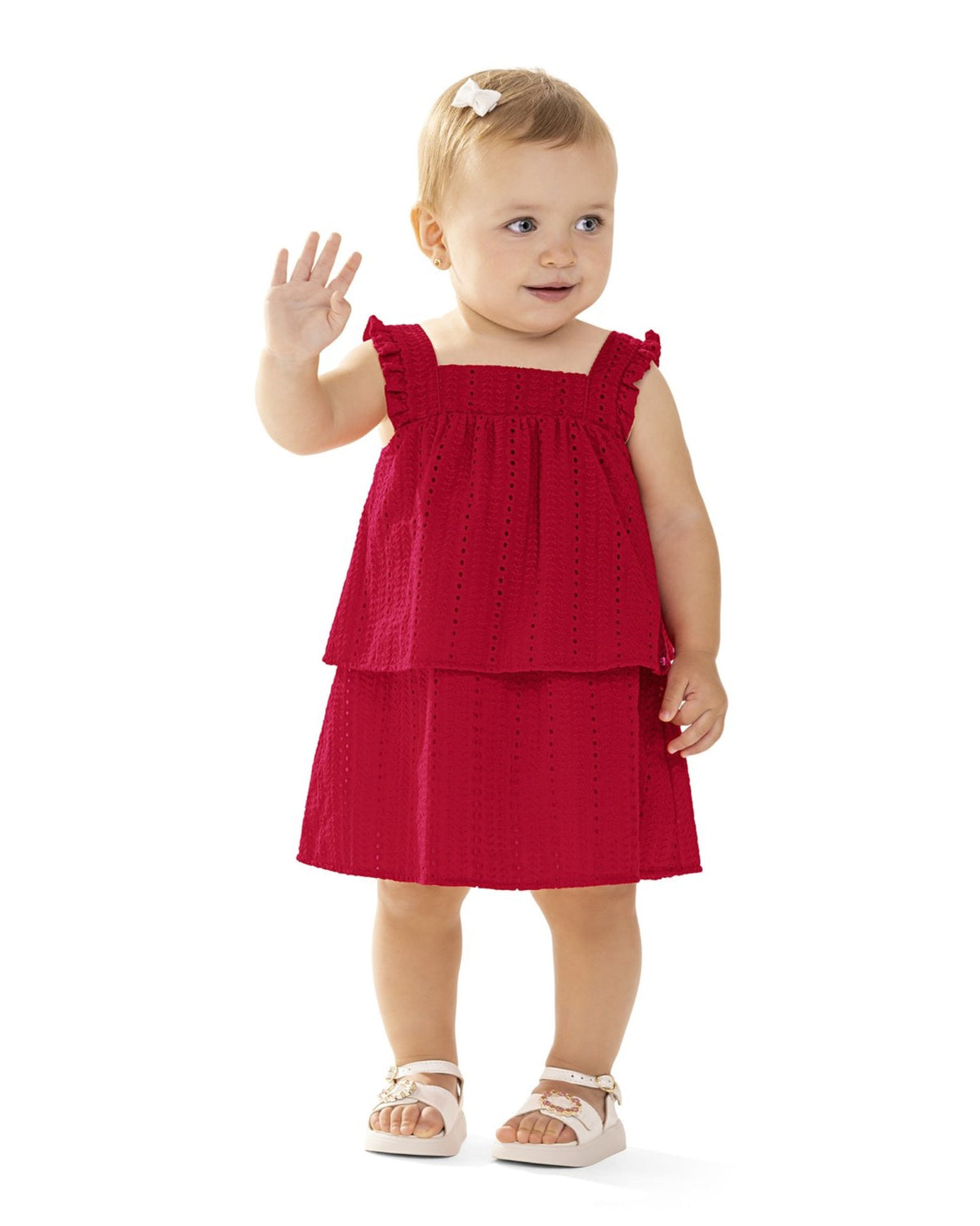 VESTIDO ALC TEC BORDADO LAISE VERMELHO
