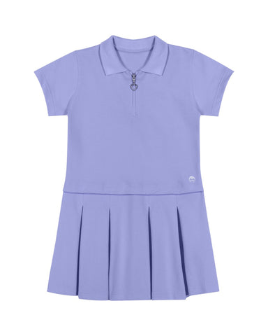 VESTIDO POLO ZIPER PIQUET LIQUID ROXO