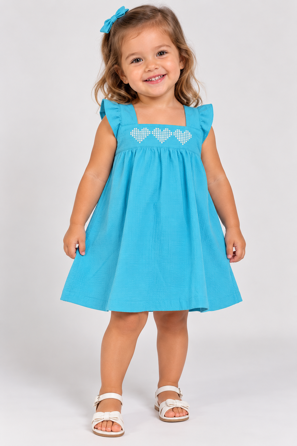 VESTIDO MC FLORENCE EST 3 CORACOES AZUL CLARO