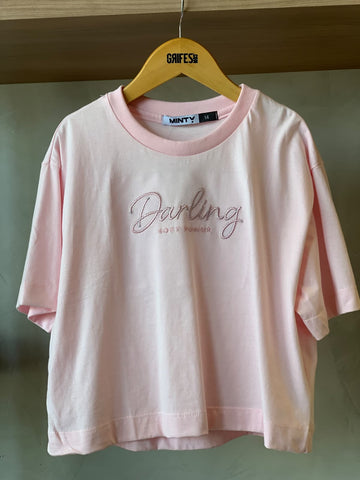 BLUSA FEM JUV MC DARLING BORDADO ROSA CLARO