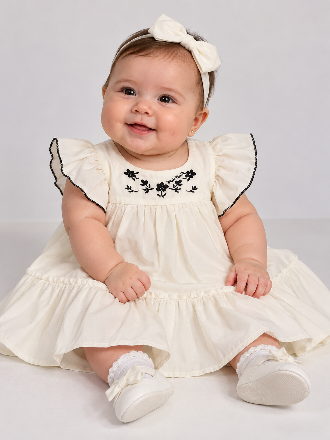 VESTIDO MC TRICOLINE FLORES TRICK BORD OFF WHITE