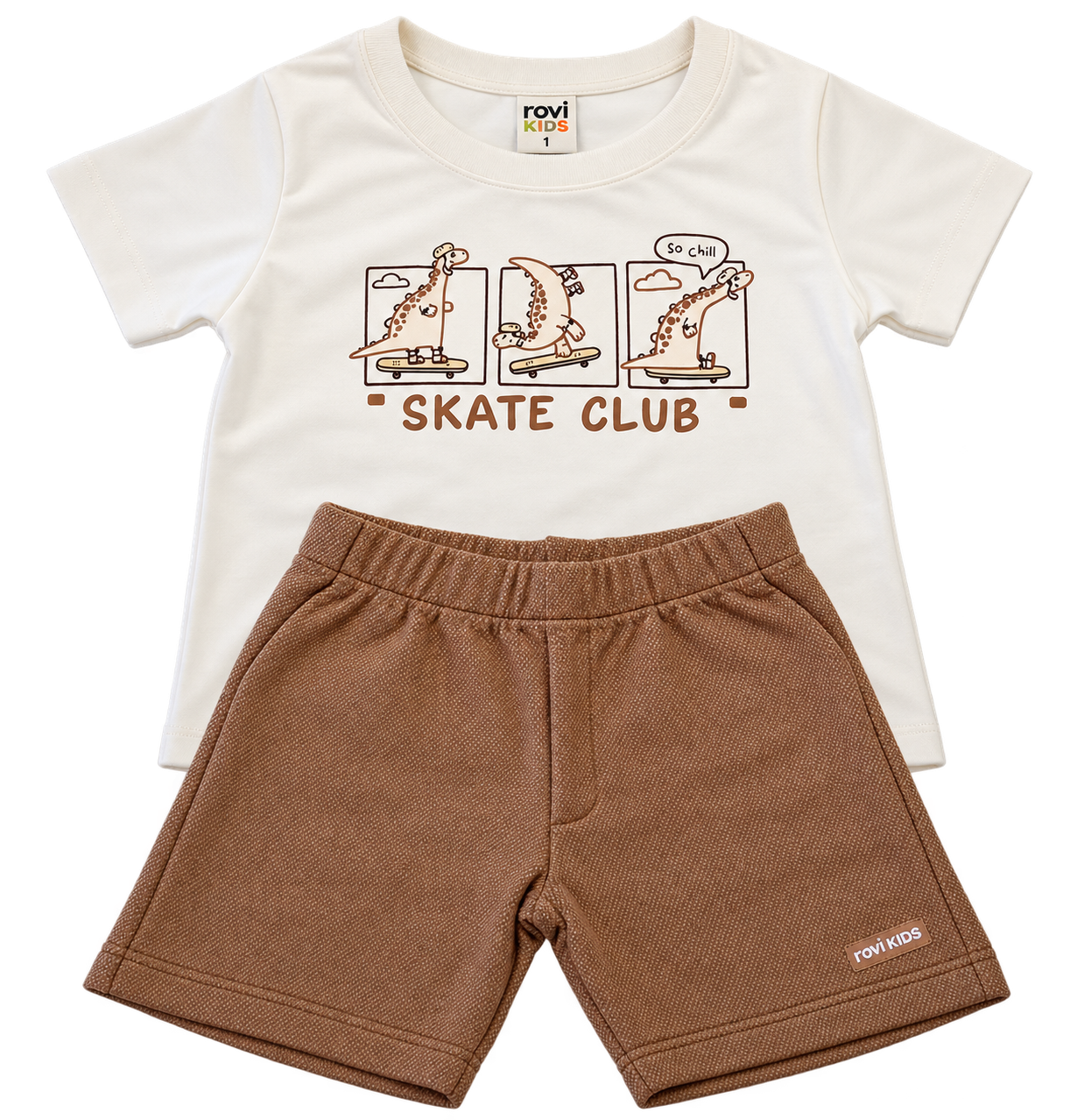 CONJ MAS CAM SKATE CLUB E BER MLT DIAG OFF WHITE/CAMEL