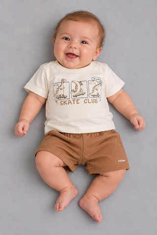 CONJ MAS CAM SKATE CLUB E BER MLT DIAG OFF WHITE/CAMEL