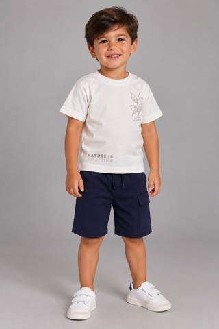 CONJ MAS CAM BORD FOLHAS E BERM PIQ OFF WHITE/MARINHO