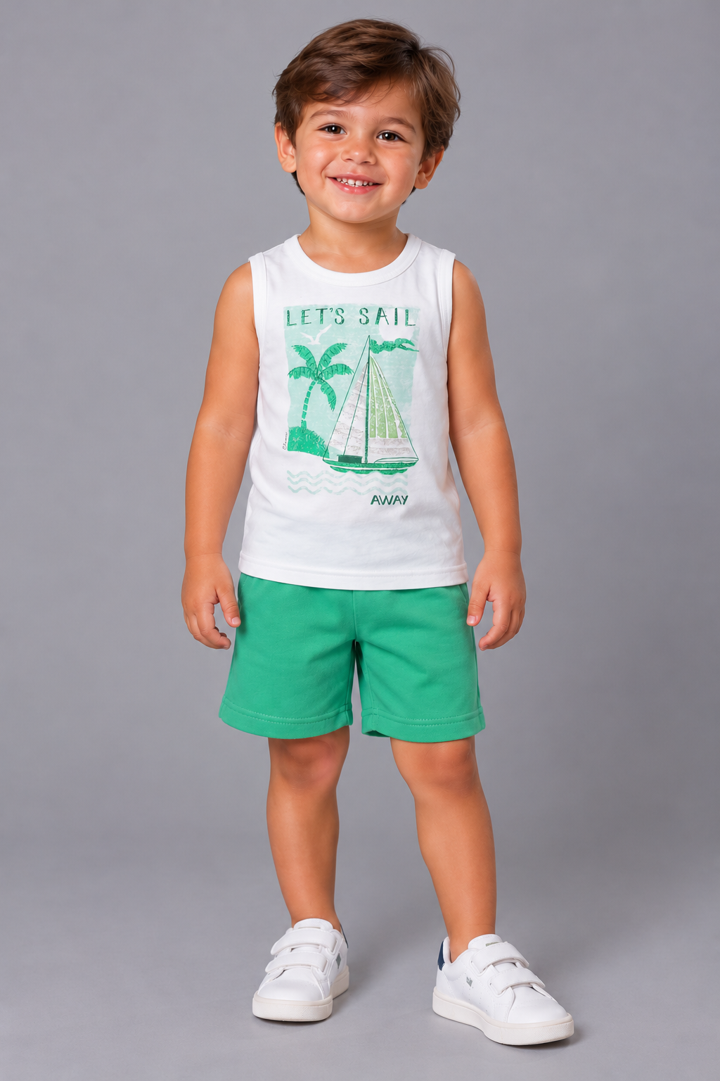 CONJ MAS REG EST COQ LETS SAIL E BERM OFF WHITE/VERDE