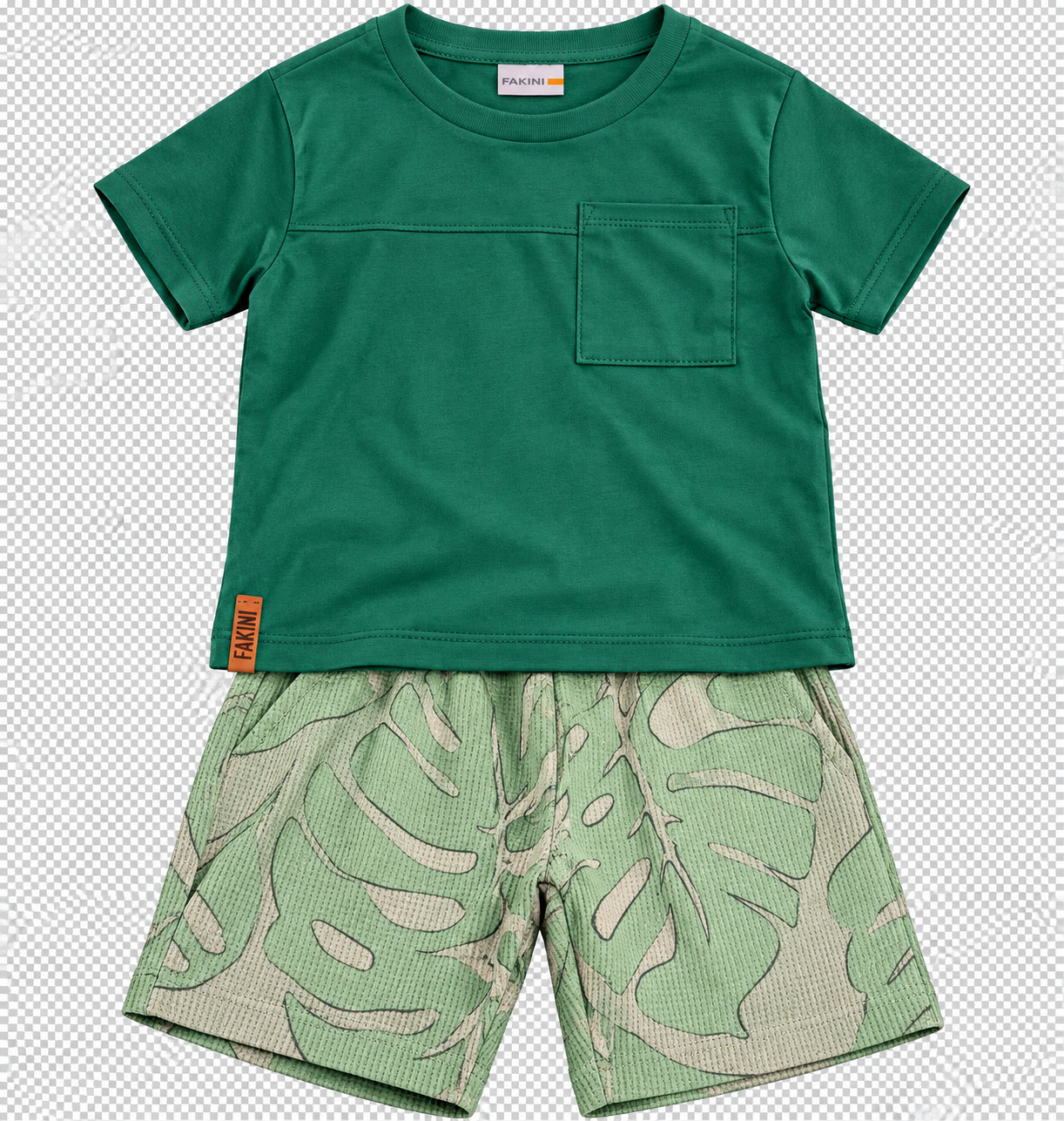 CONJ MAS CAM BOLSO E BER EST FOLHA WAFLE VERDE