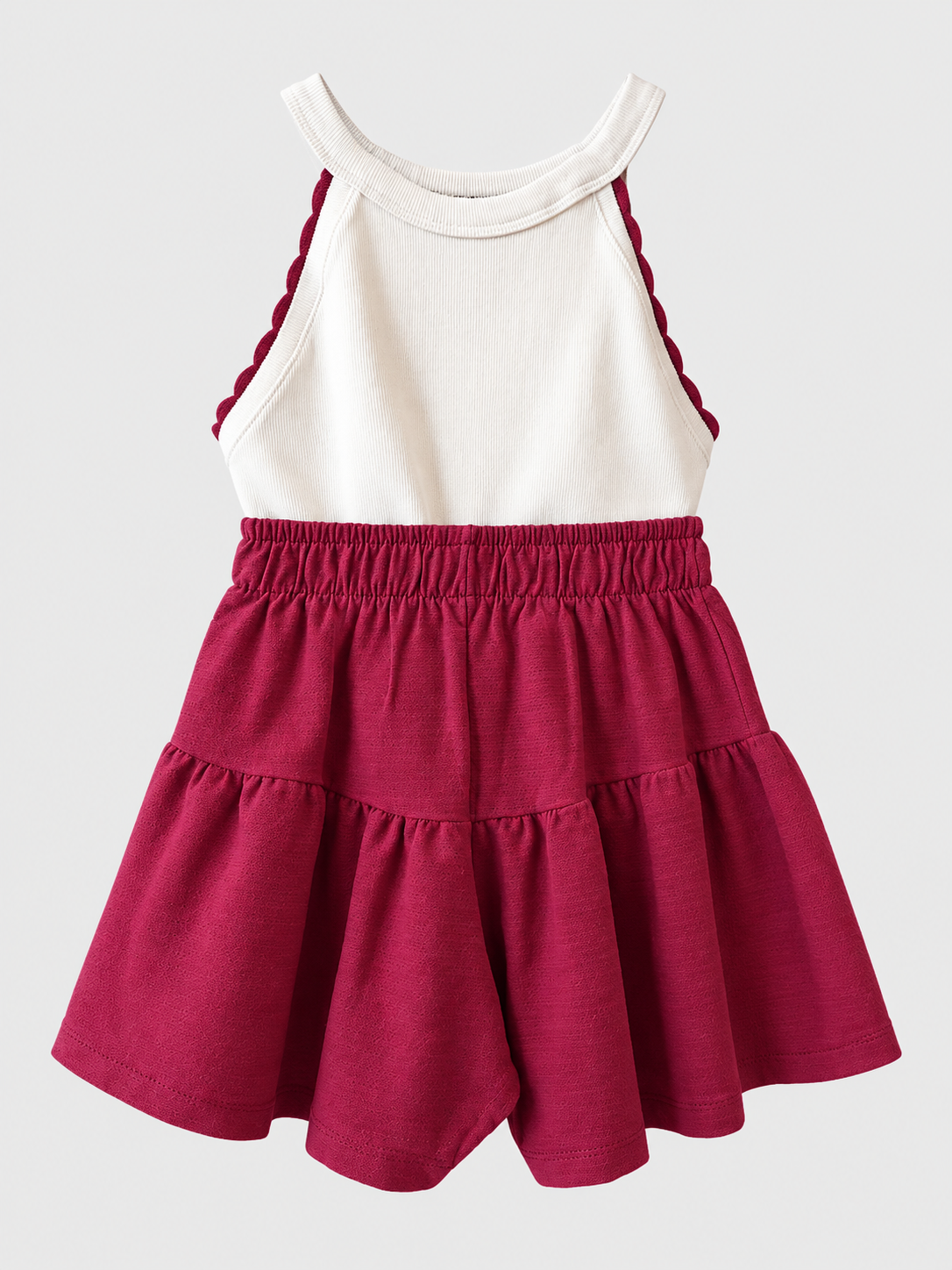 CONJ FEM JUV REG RIB DET RETIL E SHORT BAUNILHA/VERMELHO