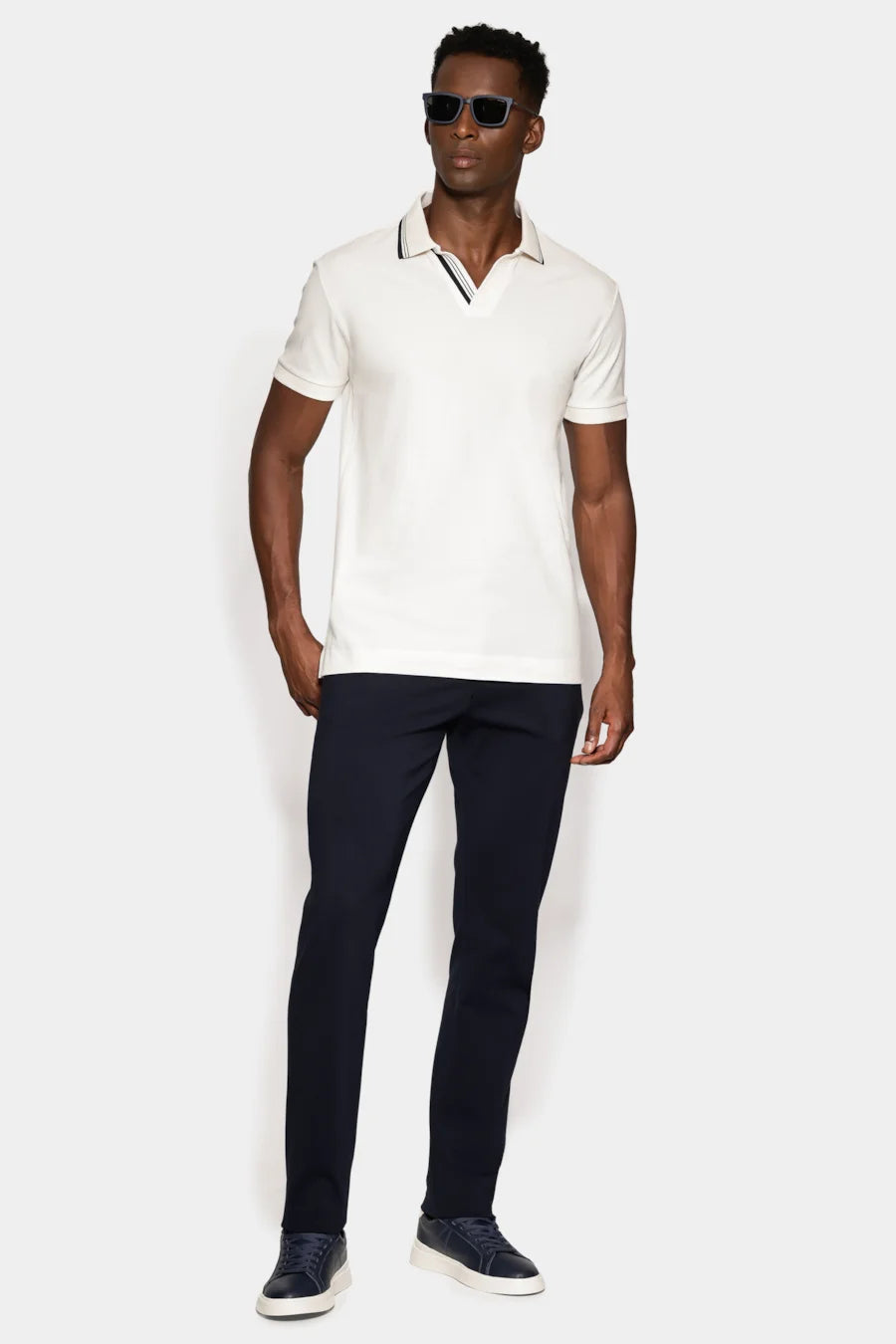 POLO MC MAS LISTRAS NAVY ARAMIS OFF WHITE